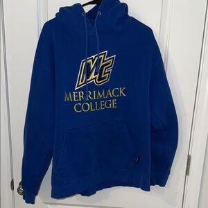 Merrimack College Blue Logo Hooded Sweatshirt